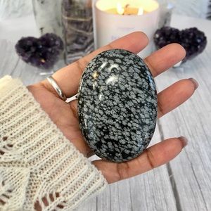 🕉Sold On Etsy!🕉Snowflake Obsidian Palm Stone